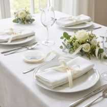 Itens Fita para presente e decoração creme 8mm 50m