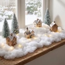 Itens Decoração de neve neve artificial algodão inverno branco 200g