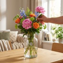 Itens Vaso de flores vaso decorativo vidro com gargalo transparente Ø14,5cm H25cm