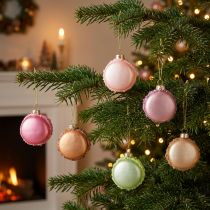 Itens Enfeite de árvore de Natal em formato de macaron, 6 cm
