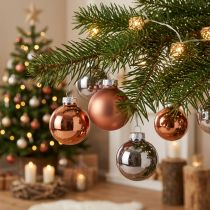 Itens Árvore de bolas de vidro Natal prata damasco Ø4cm 24 un