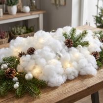 Itens Flocos de neve decorativos em lã de algodão branco inverno 200g