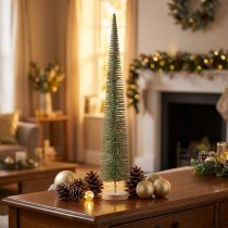 Itens Árvore de Natal artificial com base de madeira para decoração natalina, 80 cm