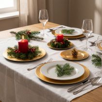 Itens Pratos decorativos redondos pequenos e brilhantes, 17 cm, conjunto de 6 peças