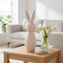 Itens Estatueta decorativa de coelho em cerâmica para design de interiores moderno, 22 cm