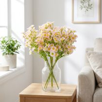Itens Buquê artificial de camomila para decoração de casa alegre e fácil de cuidar, 28 cm, 3 peças.