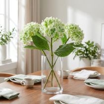 Itens Hortênsia verde artificial, branco 68cm