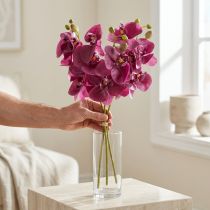 Itens Orquídeas artificiais flores artificiais roxas como reais 56 cm 3 unidades