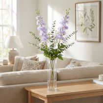 Itens Flores artificiais Delphinium roxo claro em haste 90cm 2 unidades