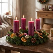 Itens Velas cor sólida em bastão Berry 34x240mm 4 un