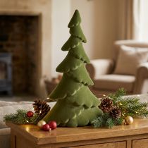 Itens Abeto decorativo flocado árvore de Natal verde 60cm