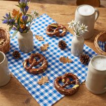 Itens Decoração de mesa com mini pretzels artificiais de 4 cm (6 unidades) para festas e eventos.
