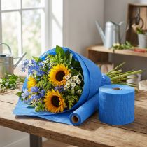 Itens Flor crepe azul L10cm gramatura 128g/m² L250cm 2 peças