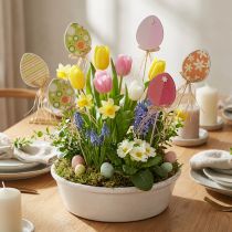 Itens Decoração de ovo de Páscoa, plugue de flores Madeira de Páscoa, plugue de Páscoa 31,5 cm 12 unidades