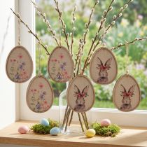 Itens Imagem de flor coelhinho em ovo Ovos de Páscoa decoração madeira 9,5×12cm 6 un