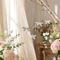 Itens Libélulas decorativas para pendurar decoração de verão prata 5×4cm 36 un