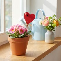 Itens Plugues de coração corações decorativos de madeira vermelhos com joaninhas 6cm 16 un