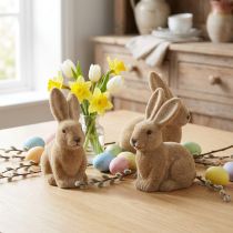 Itens Coelhos de Páscoa Decorativos Sentados Marrom – 2ª Escolha – Flocados H15cm 4 pcs