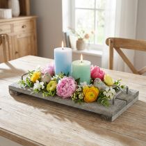 Itens Decoração de mesa, bandeja decorativa em estilo shabby chic, bandeja com pés, decoração em madeira 40cm