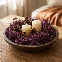 Itens Lã de algodão Mulberry na cor beringela, material decorativo natural, flexível e versátil, 150g