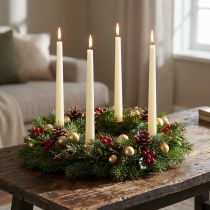 Itens Velas cônicas, velas em bastão, marfim branco, 250/23 mm, 12 peças