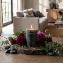 Itens Velas de cor sólida velas pilar antracite 85×120mm 2 unidades