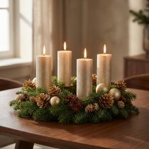 Itens Velas cônicas de cor sólida, champanhe, 34 mm x 300 mm, conjunto de 4 peças