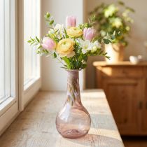 Itens Mini vaso de vidro vaso de flores roxo Ø7,5cm Alt.15cm