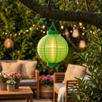 Itens Lampion LED com solar 20cm verde