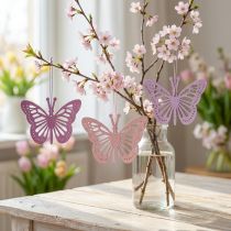 Itens Cabide decorativo de borboletas decorativas roxo/rosa/rosa 12cm 12uds