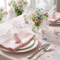 Itens Figura Deco azul bebê, rosa 4,5 cm 2 unidades