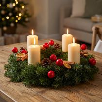 Itens Mini enfeites de Natal artificiais em formato de frutinhas vermelhas para decoração floral, 2 cm, 48 peças