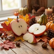 Itens Maçãs decorativas frutas artificiais em pedaços 6-7cm 10 peças