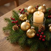 Itens Mini bolas de Natal em vidro dourado fosco brilho Ø3cm 22 un
