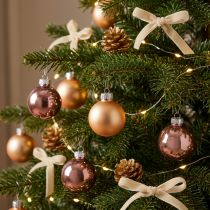 Itens Bolas de natal vidro rosa damasco mix mini Ø3cm 22 unid.