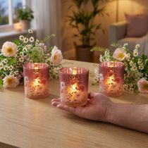Itens Elegante castiçal com motivos florais para criar um ambiente aconchegante, 8cm, conjunto de 4 peças.