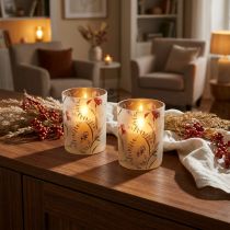 Itens Elegante castiçal com motivo floral para uma decoração harmoniosa do ambiente, 12,5 cm, 2 peças.