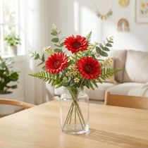 Itens Flores artificiais Gérbera Vermelha 45cm