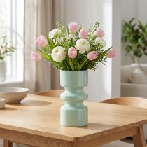 Itens Vaso de Flores Metal em Esmalte Verde Menta Ø9cm H17.5cm