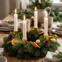 Itens Castiçais para velas cônicas, dourados, Ø3,2cm, A4cm, conjunto com 4 peças
