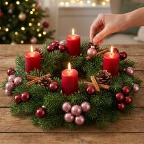 Itens Mini bolas de natal arame vidro rosa bordô Ø2,5cm 140 un