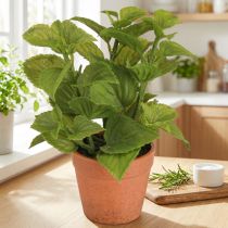 Itens Hortelã em vaso Ervas artificiais Plantas artificiais 18cm 2 unidades