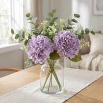 Itens Decoração Hortênsias Flores Artificiais Flor Roxa Ø18cm 69cm 2pcs
