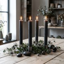 Itens Velas cônicas velas antracite cor sólida 34×240mm 4 un