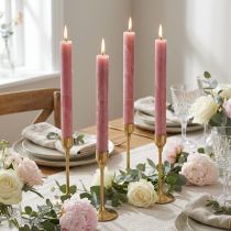 Itens Velas cônicas cor sólida rosa velho 34 mm x 300 mm 4 unidades