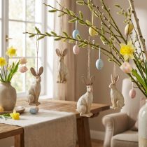 Itens Figura de coelhinho da páscoa para pendurar decoração de páscoa polyresin H9.5cm 4pcs