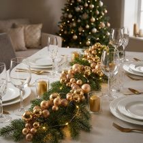 Itens Guirlanda de Bolas Douradas de Natal 160cm Decoração Festiva
