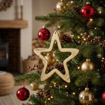 Itens Pingente de Natal, decoração estrela para o Advento, estrela decoração dourada 14 × 14cm