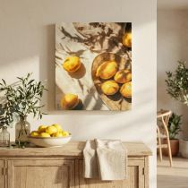 Itens Quadro decorativo de limão, decoração de verão, estilo mediterrâneo, moldura de madeira, 40x60cm, decoração de parede para sala de estar.