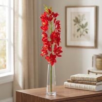 Itens Orquídea Cymbidium Vermelho 78cm